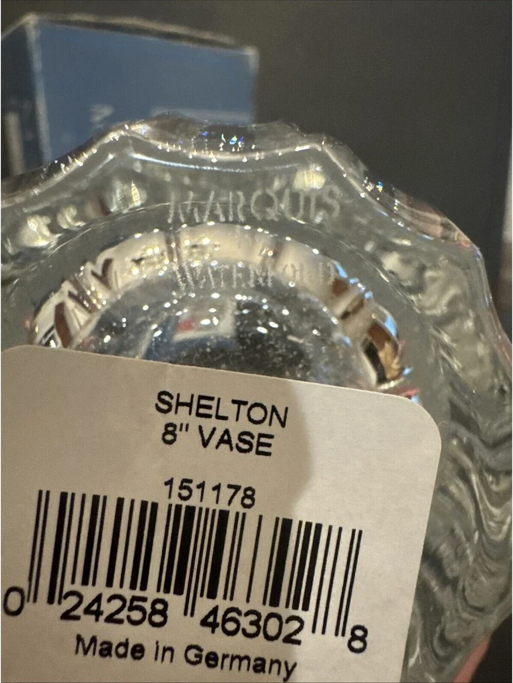 New Marquis By Waterford Crystal Shelton Vase 8 Inches High
